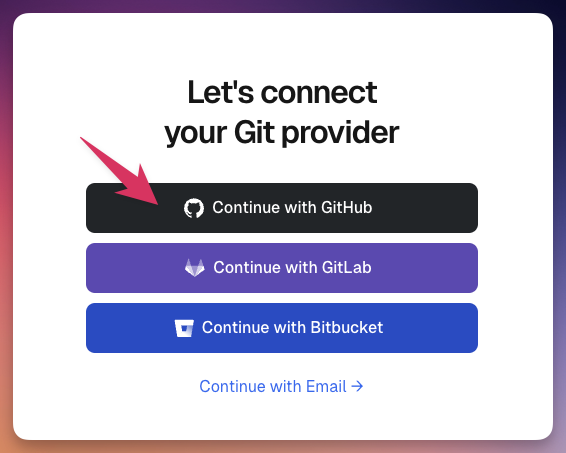 Choose GitHub login Choose GitHub login
