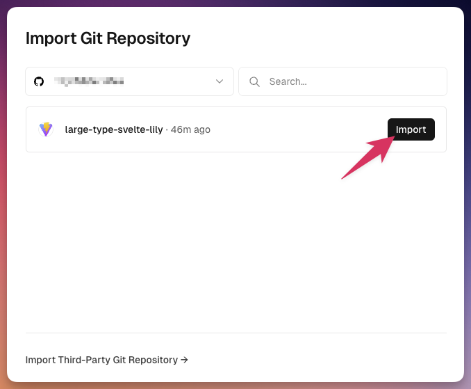 Import your repository Import your repository