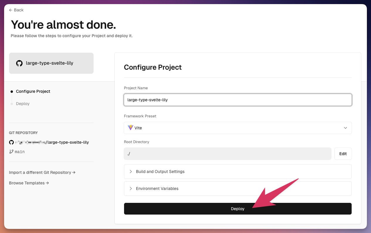 Configure the deployment Configure the deployment