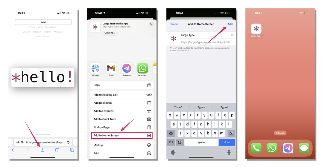 Adding Large Type as an app on your phone's home screen Adding Large Type as an app on your phone's home screen
