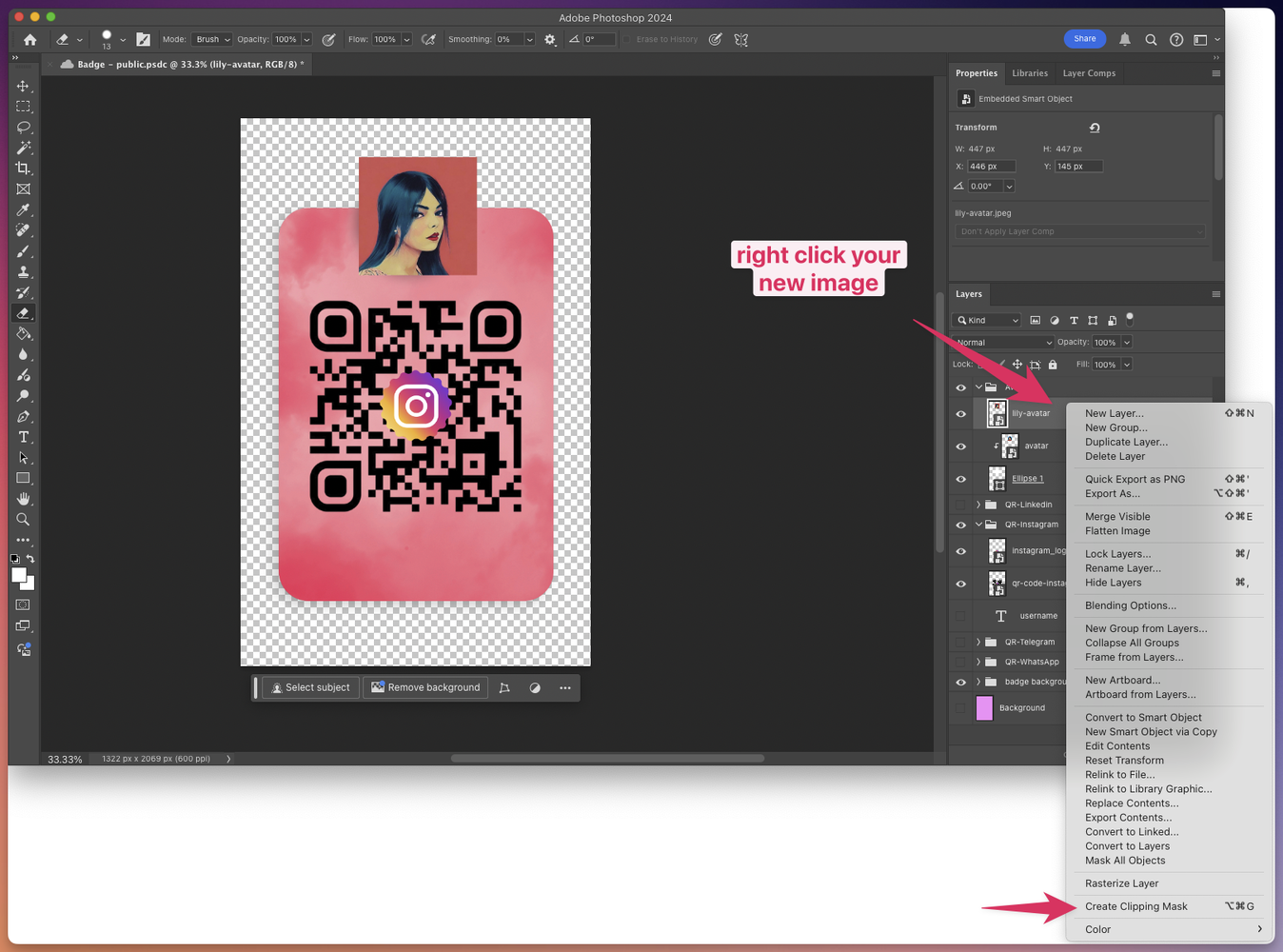 Creating clipping mask Creating clipping mask